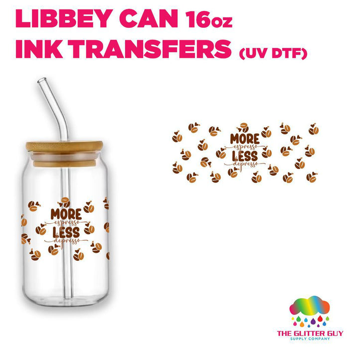 Libbey Can Wrap 16oz -  Ink Transfers | More Espresso