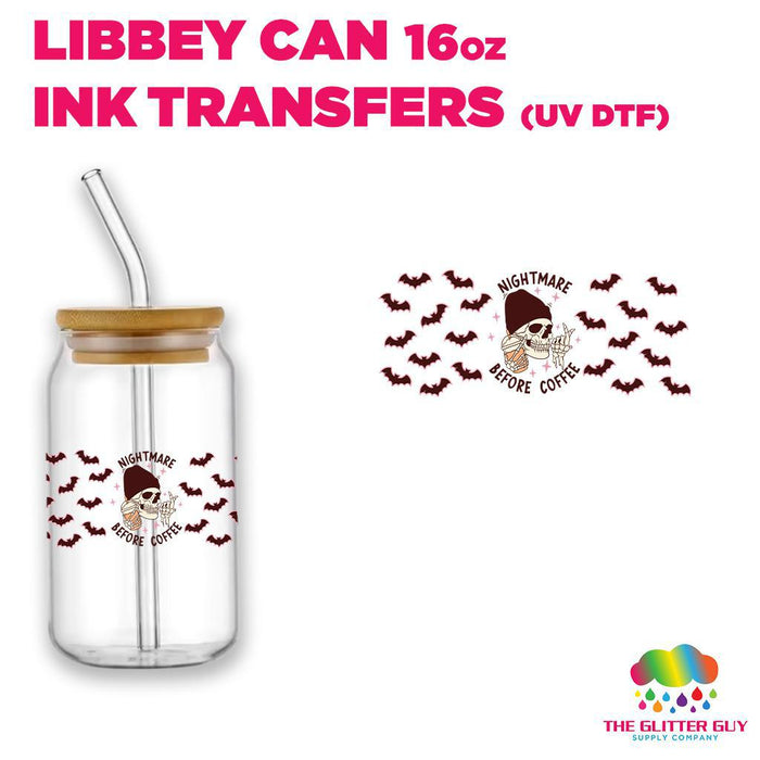 Libbey Can Wrap 16oz -  Ink Transfers | Nightmare Before Coffee