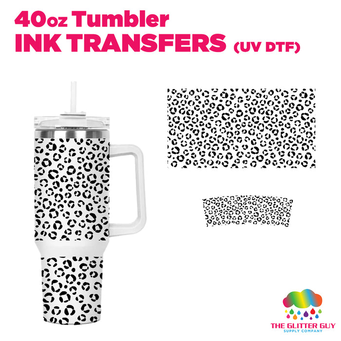 40oz Tumbler Wrap - Ink Transfers (UVDTF) - Black Leopard