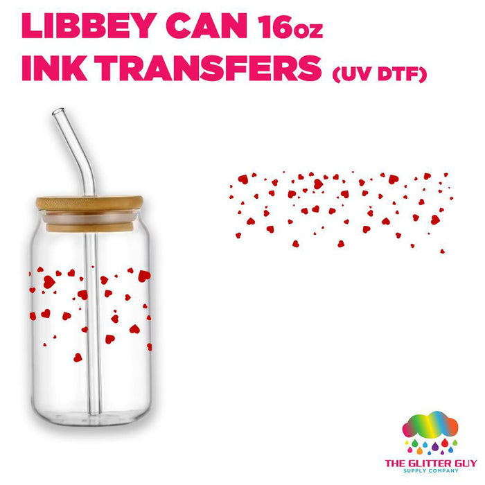 Libbey Can Wrap 16oz -  Ink Transfers | Hearts