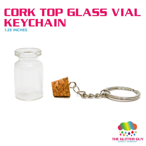 Cork Top Glass Vial Keychain - The Glitter Guy