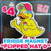 Flipped Hat D Fridge Magnet - The Glitter Guy