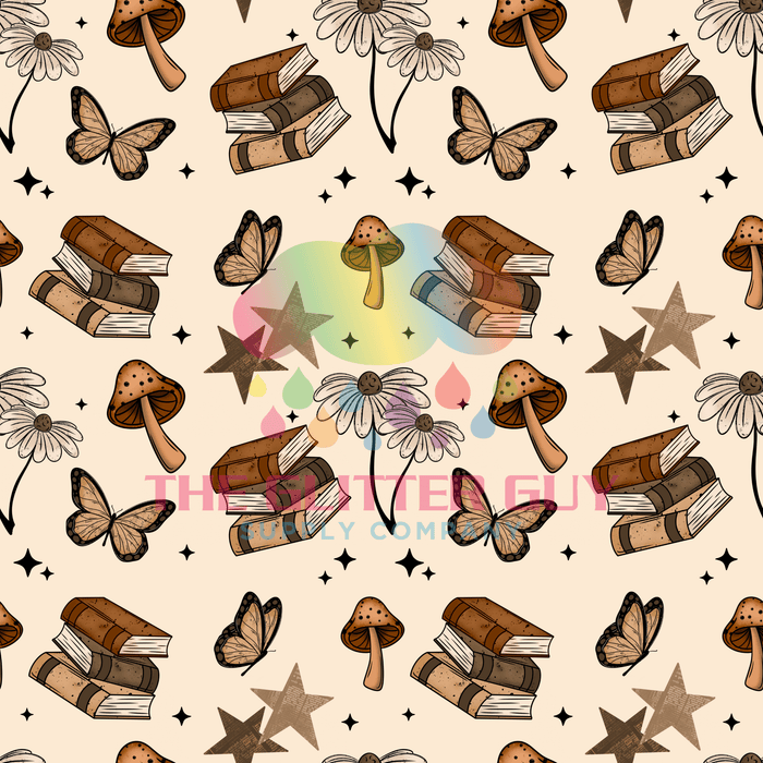 Printed Vinyl - Books And Butterflies