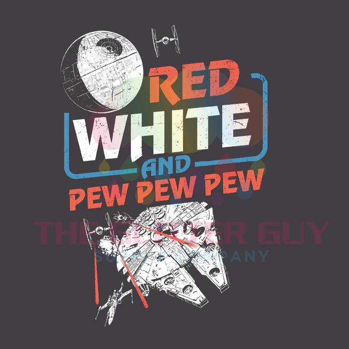 Printed Decal - Red Blue & Pew