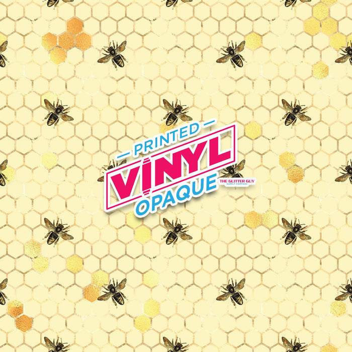 Printed Vinyl - Honeycombs & Bees