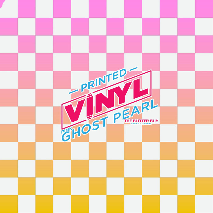 Printed Vinyl - White Checkered - Ghost Pearl