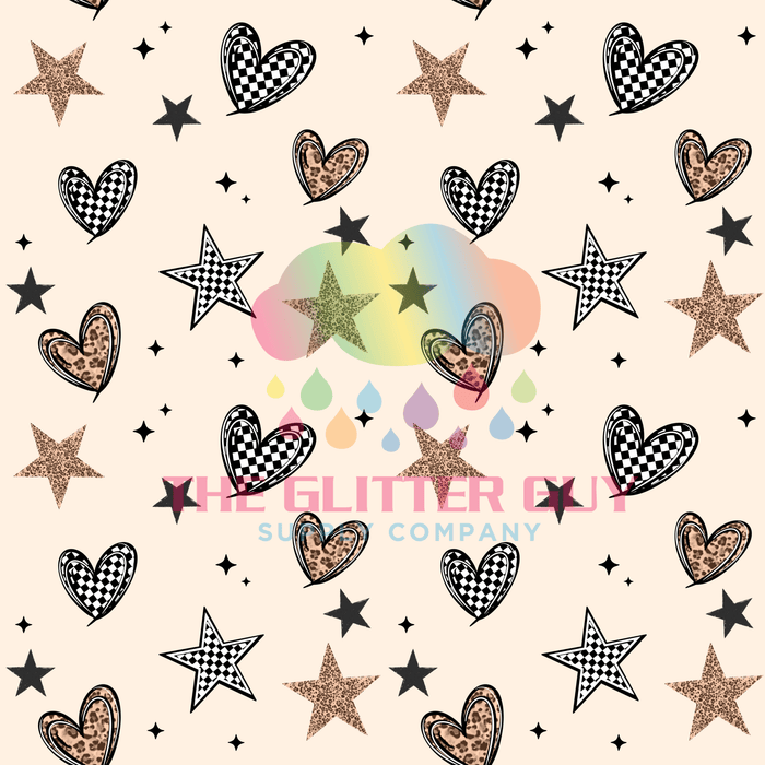 Printed Vinyl - Cheetah Leopard Hearts