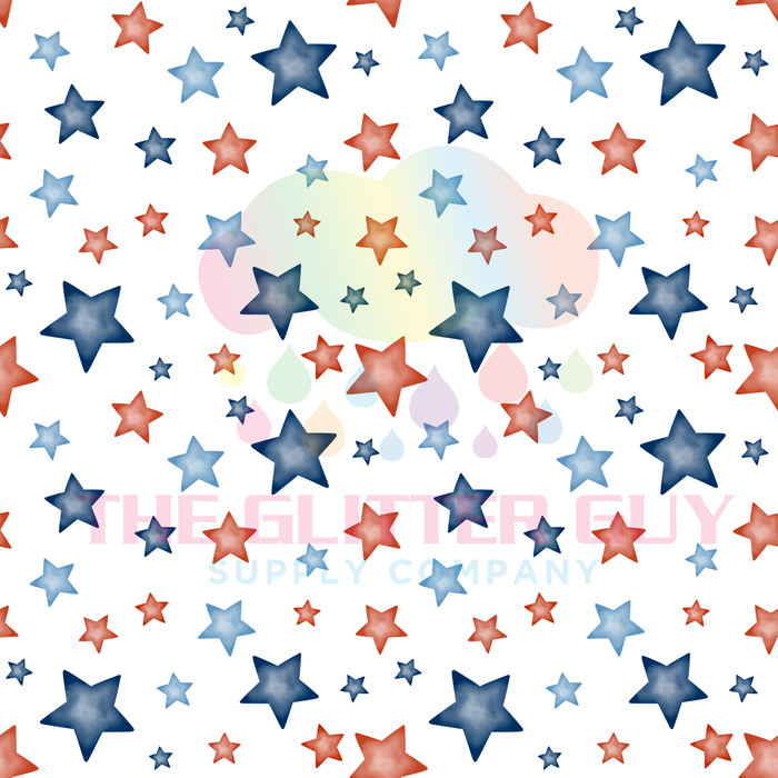 Printed Vinyl - Red & Blue Stars