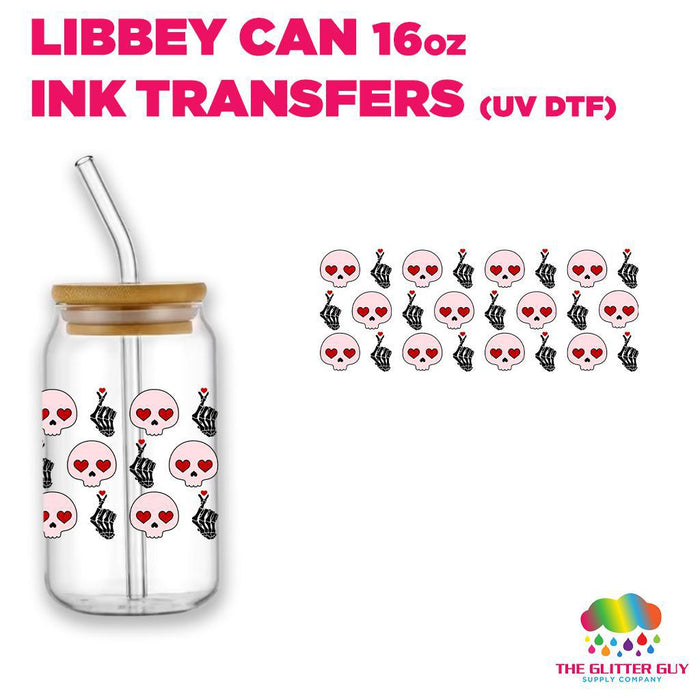 Val Skull | Libbey Can Wrap 16oz -  Ink Transfers