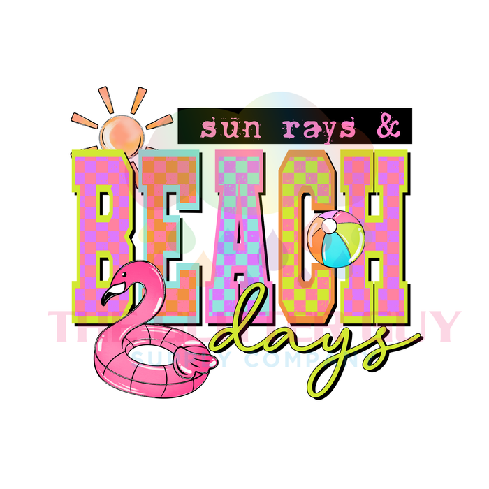 Printed Decal - Sun Rays & Beach Days