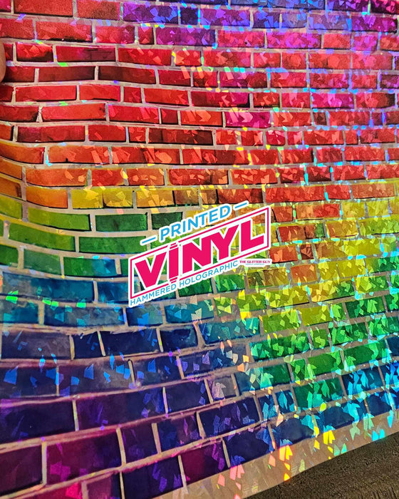 Printed Vinyl - Rainbow Bricks - Holographic