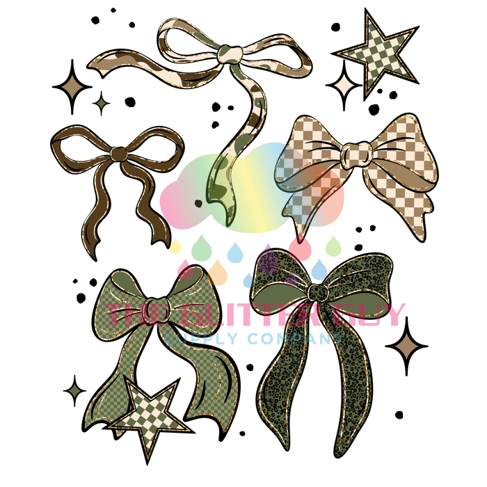 Printed Decal - Camo Bows