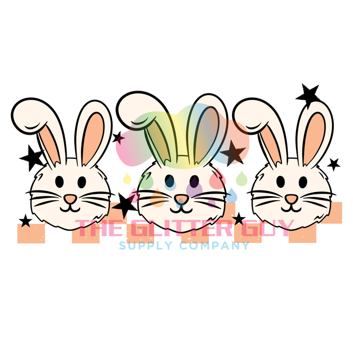 Printed Decal - Peach Bunny Strip