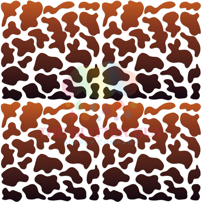 Premade Gang Sheet -  Brown Cow Print