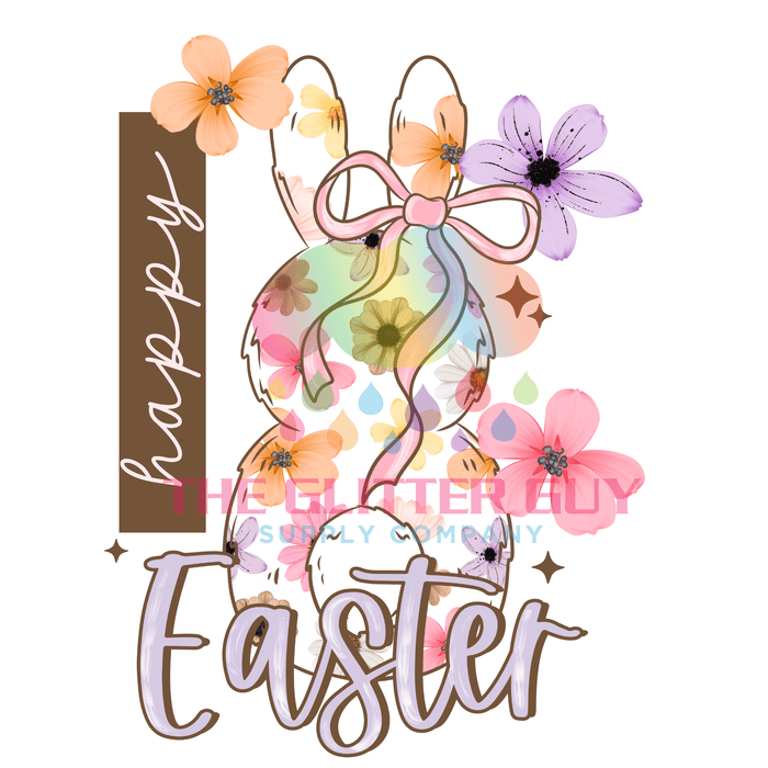 Printed Decal - Floral Easter Bunny