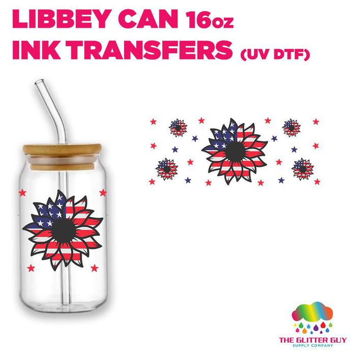 Libbey Can Wrap 16oz - Ink Transfers | USA Sunflowers