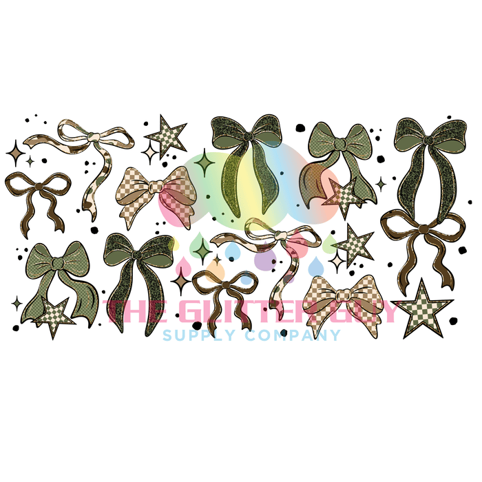 Libbey Can Wrap 16oz -  Ink Transfers | Camo Bows