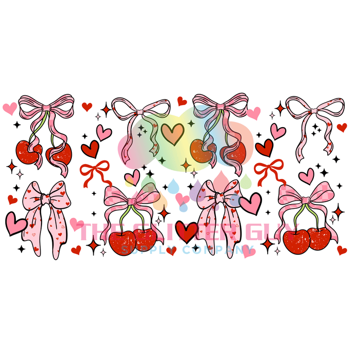 Libbey Can Wrap 16oz -  Ink Transfers | Cherry Love Coquette