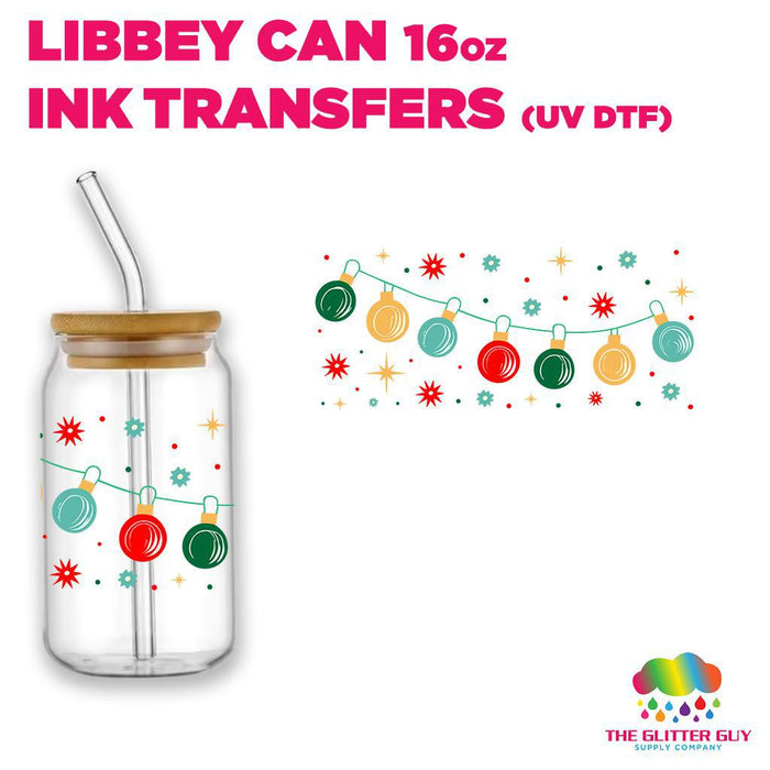 Libbey Can Wrap 16oz - Ink Transfers | Classy String Of Lights