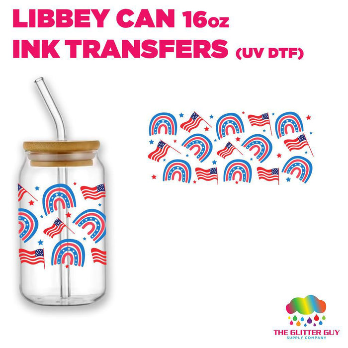 Libbey Can Wrap 16oz - Ink Transfers | Flags & Boho Rainbows