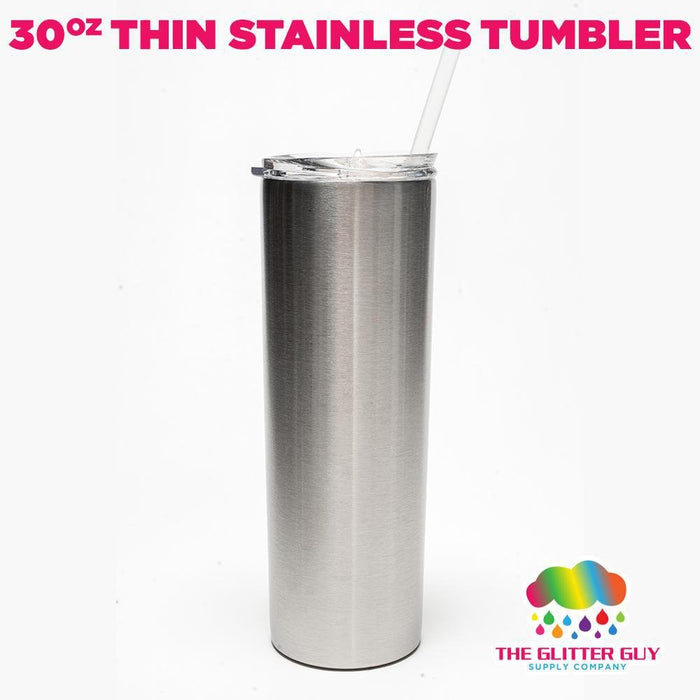 30 Oz Thin Stainless Steel Tumbler 6 Pack | from The Glitter Guy