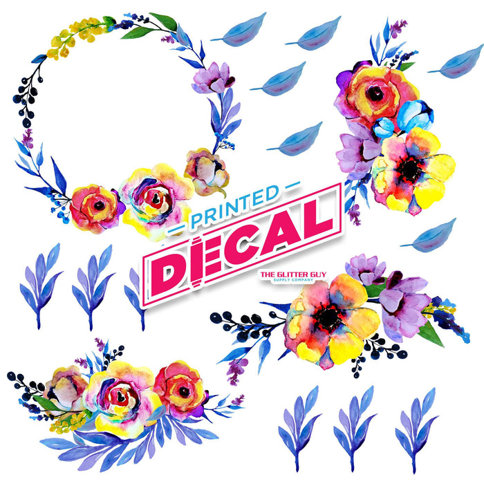 Printed Decal Sheet - Bright Flowers