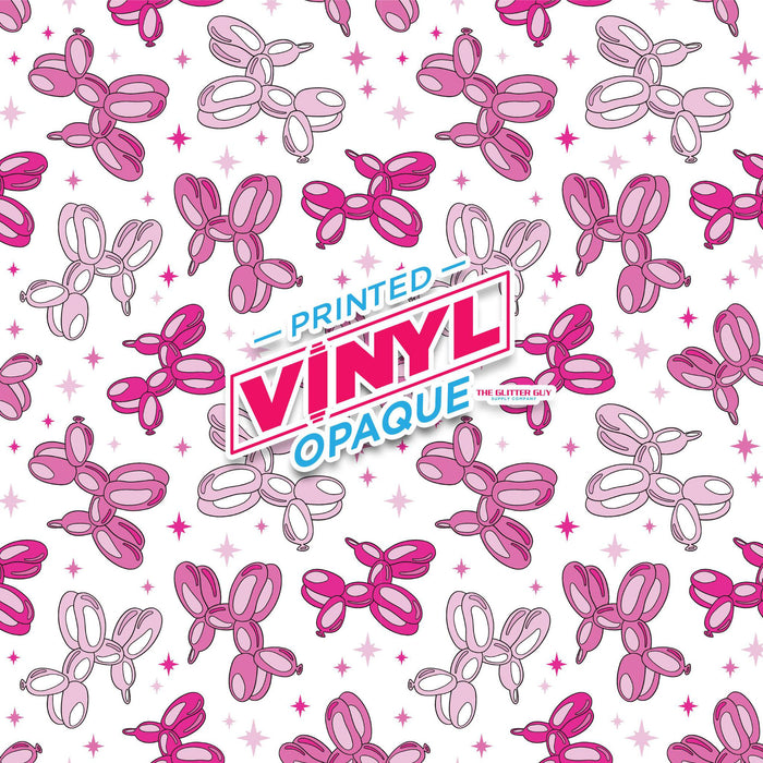 Printed Vinyl - Pink Dog Balloons