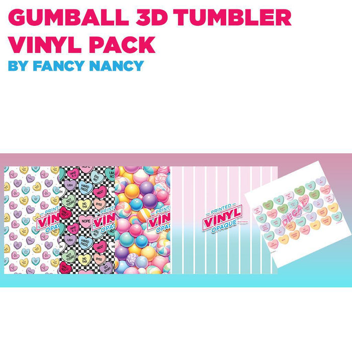 Printed Vinyl - Gumball 3D Tumbler Pack - Fancy Nancy