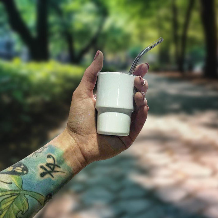 3oz Stainless Steel Sublimatable Shot Glass w/ Straw | Accessory from The Glitter Guy