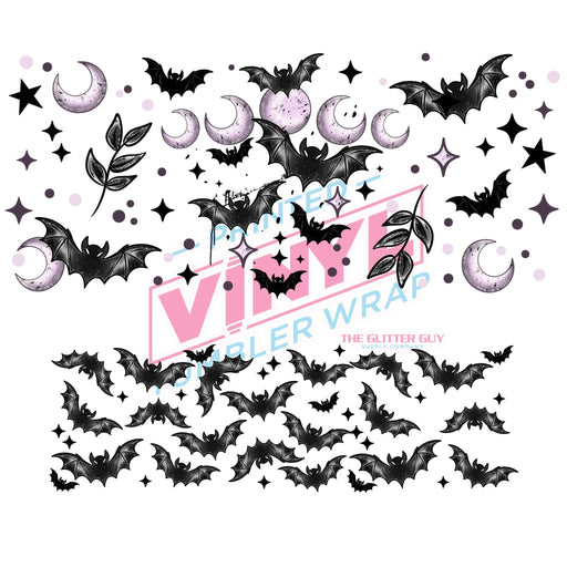 40 oz Tumbler Wrap - UVDTF Ink Transfers - Bats & Moons | UVDTF from The Glitter Guy