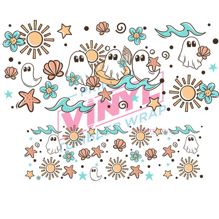 40 oz Tumbler Wrap - UVDTF Ink Transfers - Beach Ghouls | UVDTF from The Glitter Guy