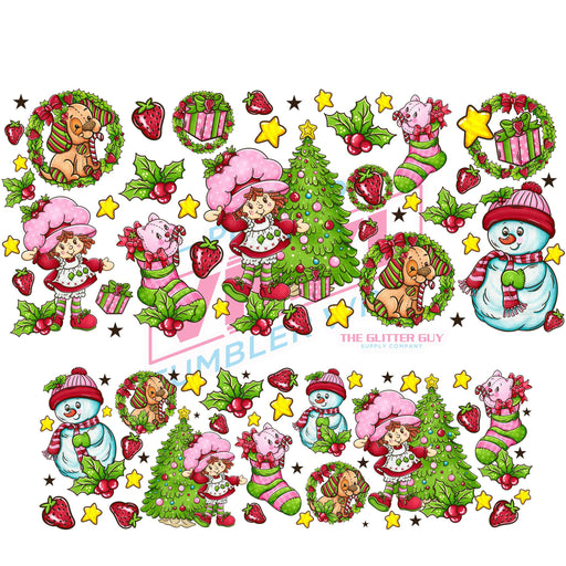 40 oz Tumbler Wrap - UVDTF Ink Transfers - Berry Christmas | UVDTF from The Glitter Guy