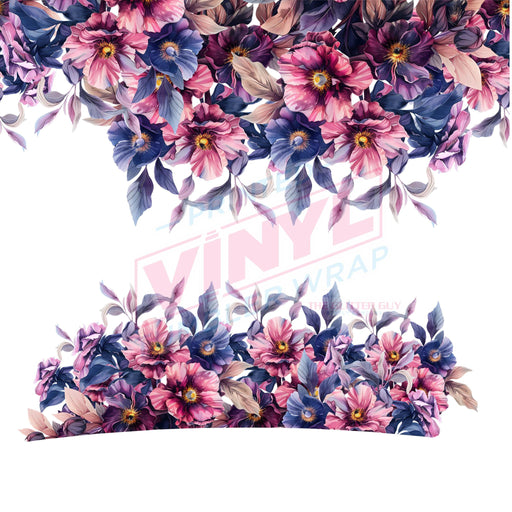 40 oz Tumbler Wrap - UVDTF Ink Transfers - Blurple Garden | UVDTF from The Glitter Guy