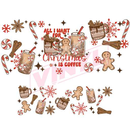 40 oz Tumbler Wrap - UVDTF Ink Transfers - Christmas Coffee | UVDTF from The Glitter Guy