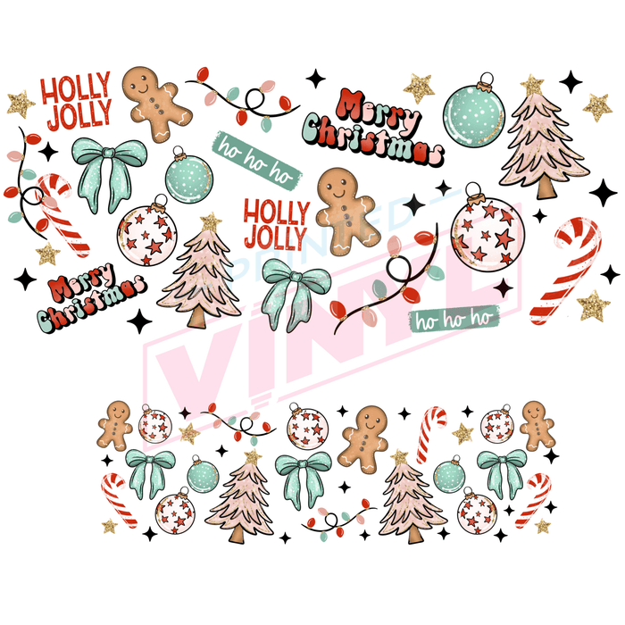 40 oz Tumbler Wrap - UVDTF Ink Transfers - Christmas Collage | UVDTF from The Glitter Guy