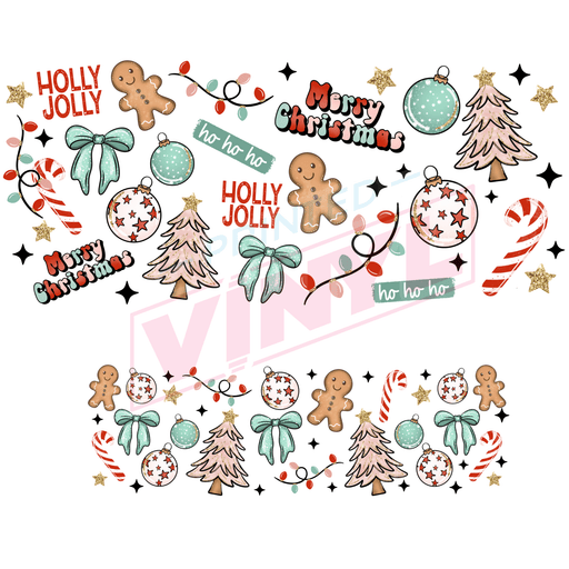 40 oz Tumbler Wrap - UVDTF Ink Transfers - Christmas Collage | UVDTF from The Glitter Guy