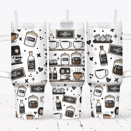 40 oz Tumbler Wrap - UVDTF Ink Transfers - Coffee Bar | UVDTF from The Glitter Guy