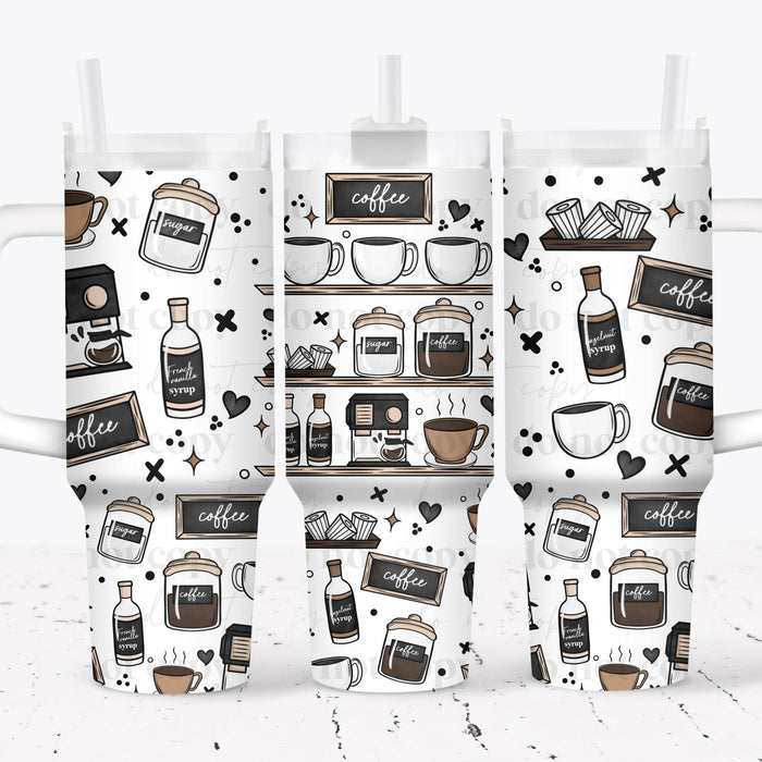 40 oz Tumbler Wrap - UVDTF Ink Transfers - Coffee Bar | UVDTF from The Glitter Guy