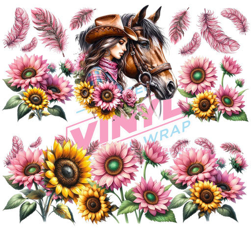 40 oz Tumbler Wrap - UVDTF Ink Transfers - Cowgirl | UVDTF from The Glitter Guy