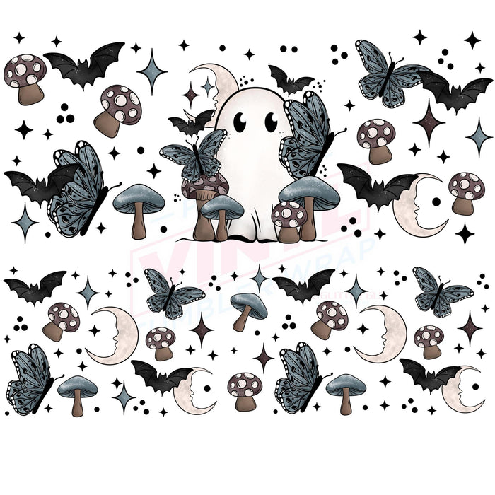 40 oz Tumbler Wrap - UVDTF Ink Transfers - Dark Cottagecore Ghostie | UVDTF from The Glitter Guy