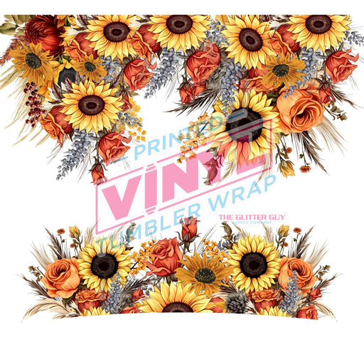 40 oz Tumbler Wrap - UVDTF Ink Transfers - Fall Florals | UVDTF from The Glitter Guy