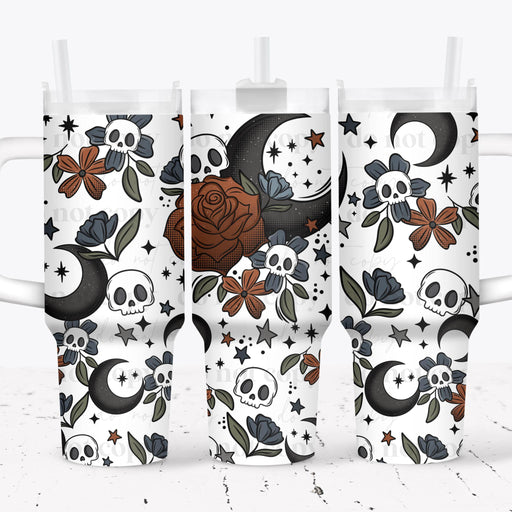 40 oz Tumbler Wrap - UVDTF Ink Transfers - Floral Moons | UVDTF from The Glitter Guy