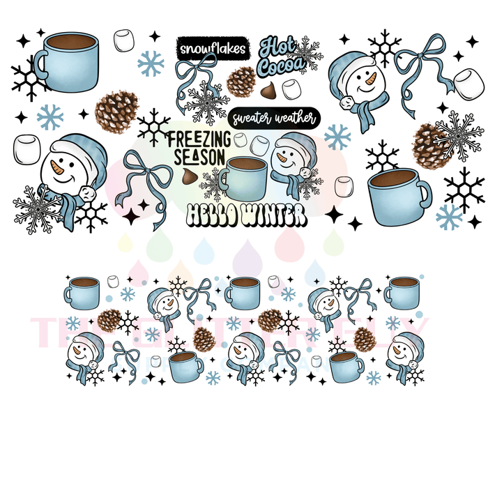 40 oz Tumbler Wrap - UVDTF Ink Transfers - Freezing Season | UVDTF from The Glitter Guy
