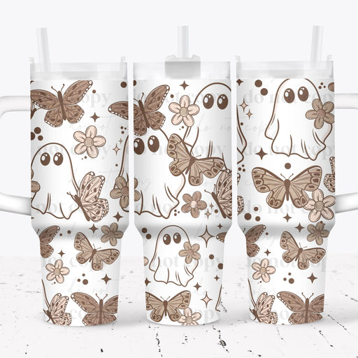40 oz Tumbler Wrap - UVDTF Ink Transfers - Ghost Butterflies | UVDTF from The Glitter Guy