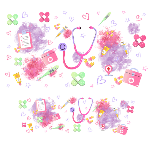40 oz Tumbler Wrap - UVDTF Ink Transfers - Girly Nurse Things | UVDTF from The Glitter Guy