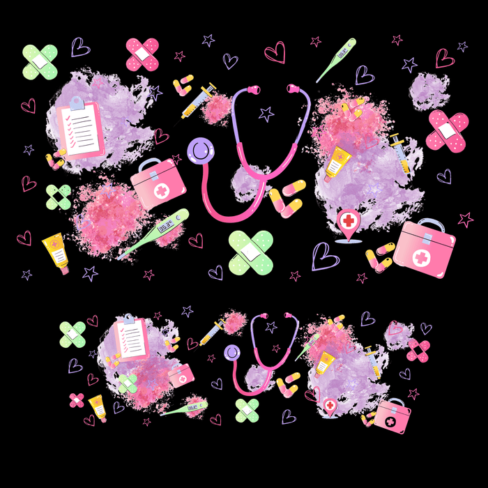 40 oz Tumbler Wrap - UVDTF Ink Transfers - Girly Nurse Things | UVDTF from The Glitter Guy