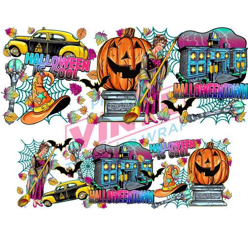 40 oz Tumbler Wrap - UVDTF Ink Transfers - Halloween City | UVDTF from The Glitter Guy