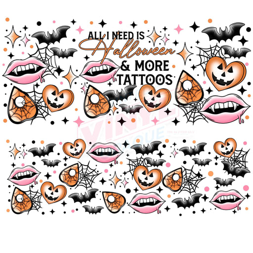 40 oz Tumbler Wrap - UVDTF Ink Transfers - Halloween & Tattoos | UVDTF from The Glitter Guy