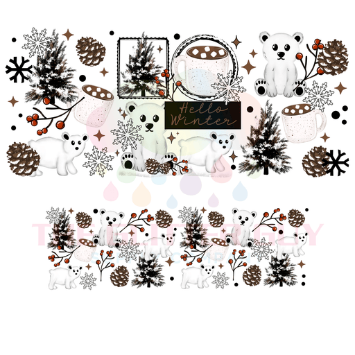 40 oz Tumbler Wrap - UVDTF Ink Transfers - Hello Winter | UVDTF from The Glitter Guy
