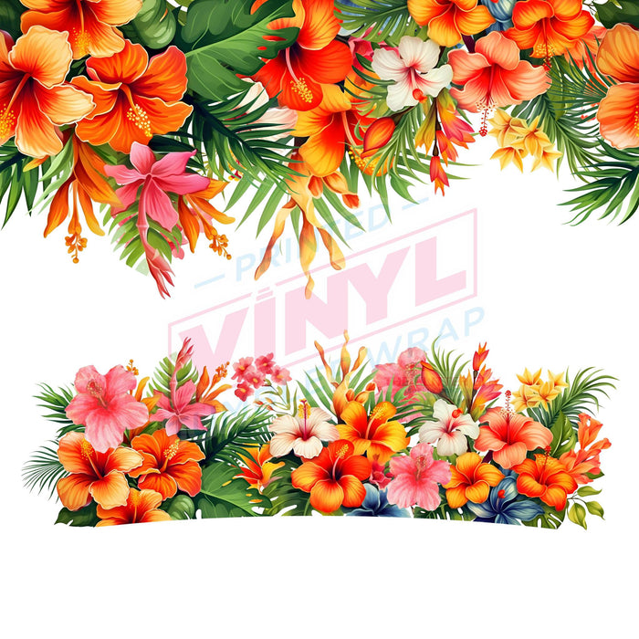 40 oz Tumbler Wrap - UVDTF Ink Transfers - Hibiscus Mix | UVDTF from The Glitter Guy